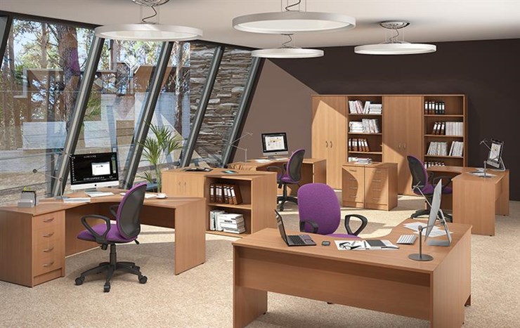 Офисный набор мебели IMAGO четыре рабочих места, стол для переговоров в Ставрополе - изображение 2
